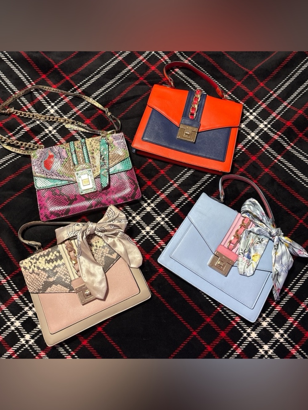 Colorblock Orange and Navy Top-Handle Women’s Bag